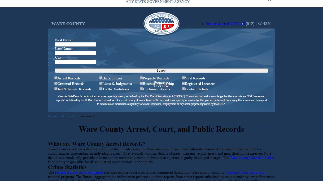 Ware County Arrest, Court, and Public Records