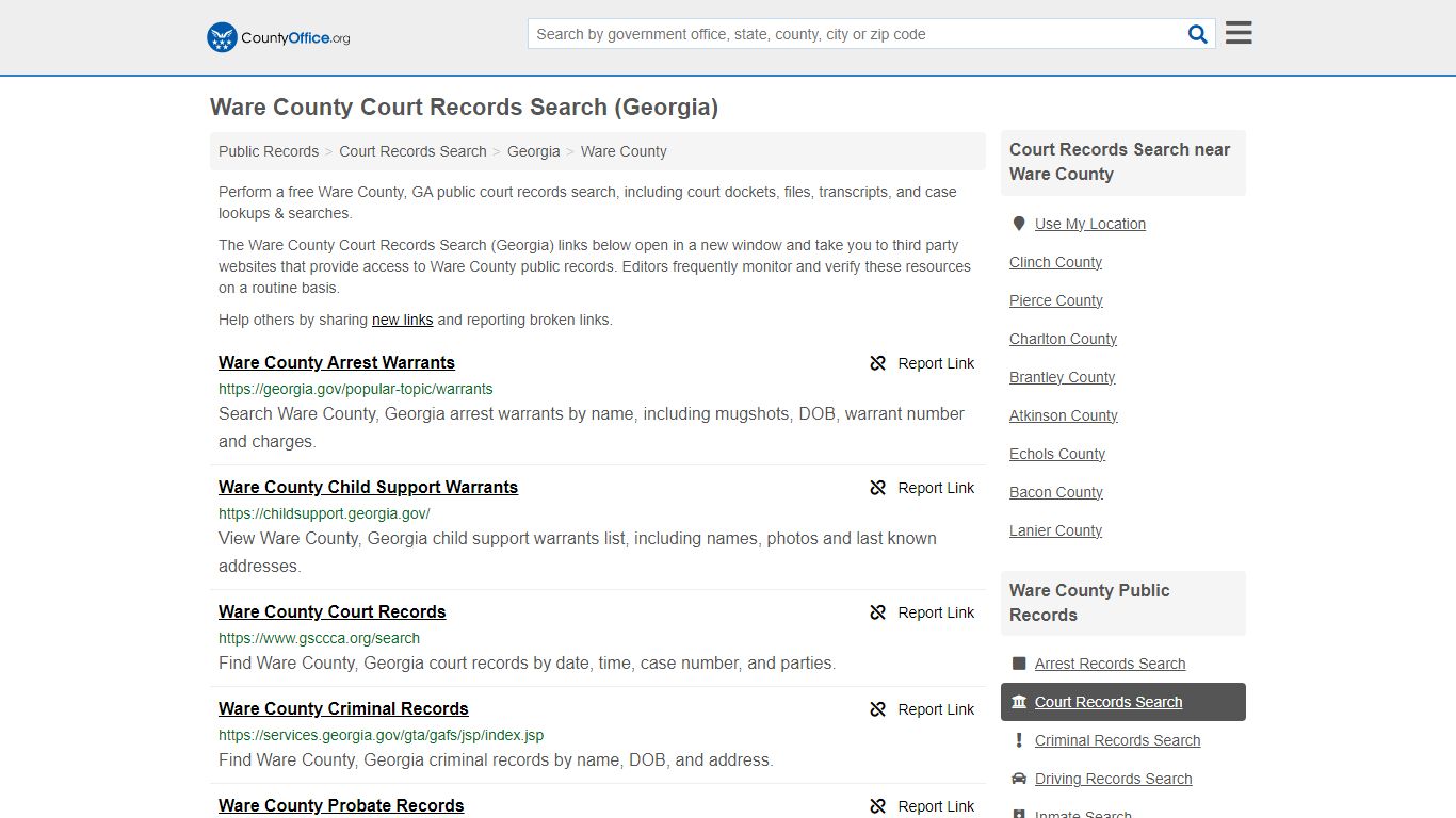 Ware County Court Records Search (Georgia) - County Office