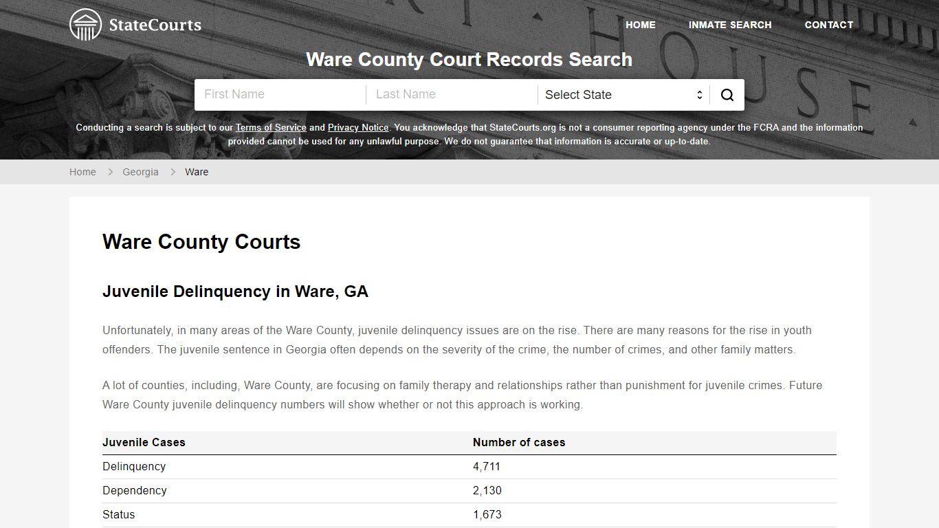 Ware County, GA Courts - Records & Cases - StateCourts